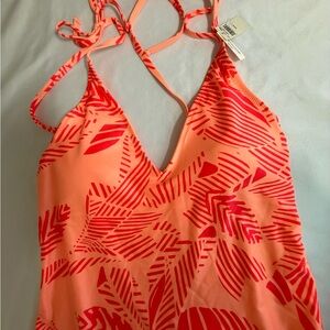 Aerie Peach Neon and Pink One Piece Swimsuit